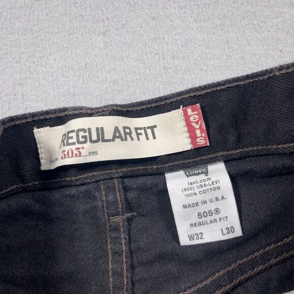 Vintage Levis 505 Cut Off Shorts Men 32 Black Madeβ in USA Inseam 10" - Picture 7 of 10